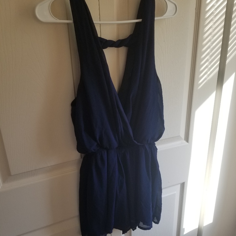Deep V chiffon romper
